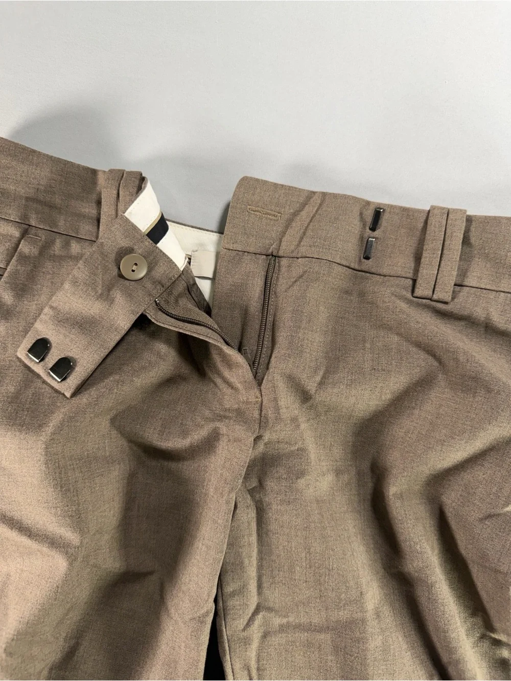 LOFT Ann Taylor Marisa Trouser Pants Womens 2P Taupe Tan Petite Office #973